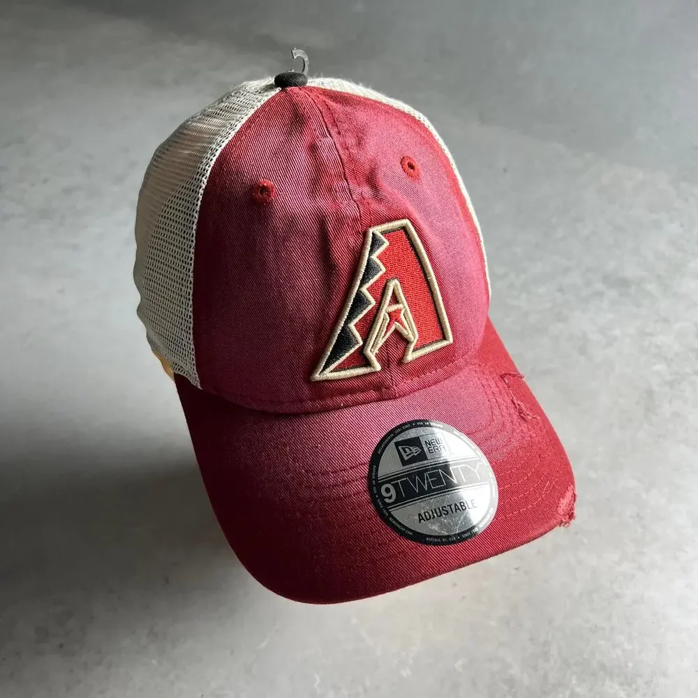 Arizona Diamondbacks MLB Cap Mesh Snap Back Baseball Adjustable Red Distressed